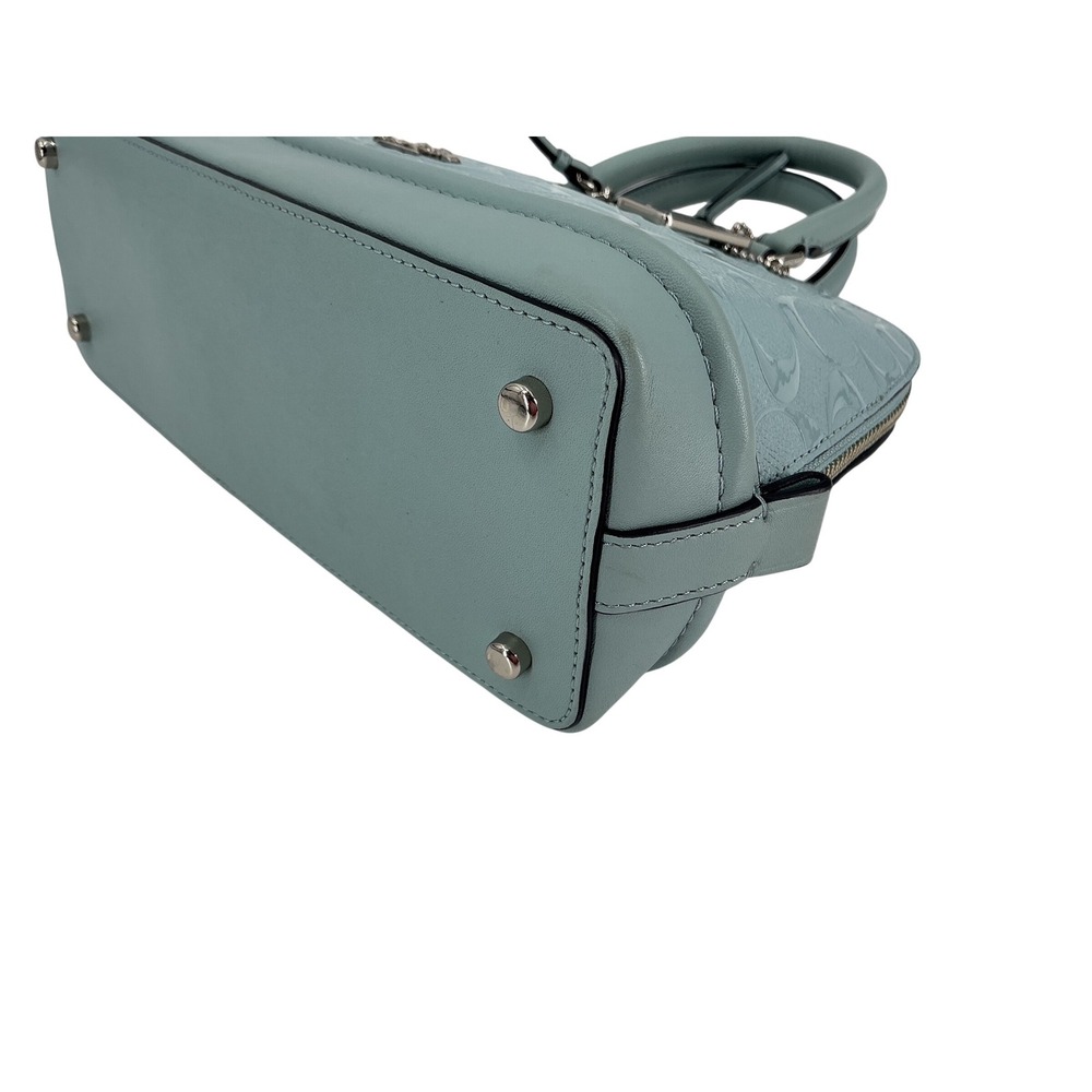 Coach Mini Sierra Satchel F58540 Patent‎ Leather Blue | Crossbody | Authentic - Picture 8 of 12